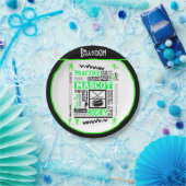 Boys Hockey Terminologie Personalisiert Neon Green Pappteller (Party)