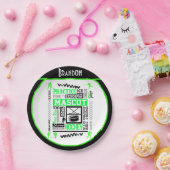 Boys Hockey Terminologie Personalisiert Neon Green Pappteller (Party)