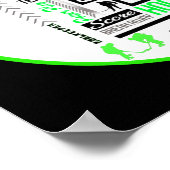 Boys Hockey Terminologie Personalisiert Neon Green Poster (Ecke)