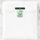 Boys Hockey Terminologie Personalisiert Neon Green Quadratischer Aufkleber (Tasche)