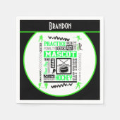 Boys Hockey Terminologie Personalisiert Neon Green Serviette (Vorderseite)
