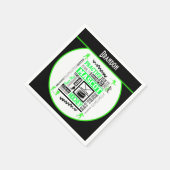 Boys Hockey Terminologie Personalisiert Neon Green Serviette (Ecke)