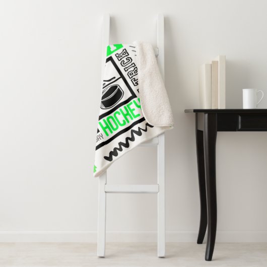 Boys Hockey Terminologie Personalisiert Neon Green Sherpadecke (Beispiel)