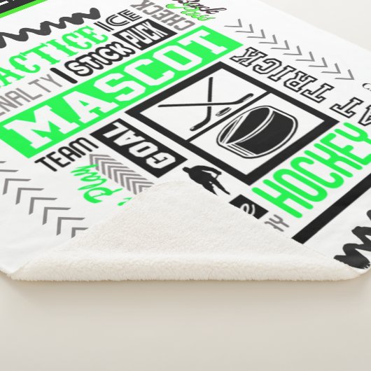 Boys Hockey Terminologie Personalisiert Neon Green Sherpadecke (3/4)