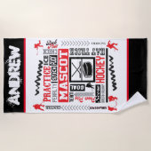 Boys Hockey Terminologie Personalisiert Strandtuch (Vorderseite)