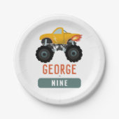 Boys Hot Truck Kindergeburtstag Pappteller (Vorderseite)