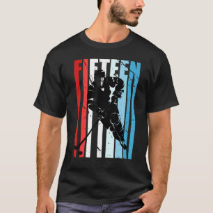 Boys Ice Hockey 15. Geburtstag Spieler Motivierend T-Shirt