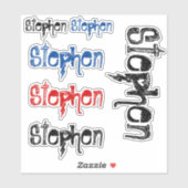 Boys Individuelle Name Vinyl Decal Personalisiert Aufkleber (Blatt)