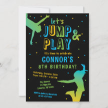 Boys Jump Birthday Party Trampolin Park Einladung