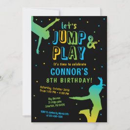 Boys Jump Birthday Party Trampolin Park Einladung