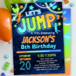 Boys Jump Party Geburtstag Einladung Blue Orange<br><div class="desc">Lass uns JUMP machen! Personalisieren Sie Ihre eigenen Jump Party Trampolin Park Geburtstagseinladungen für Jungen.</div>