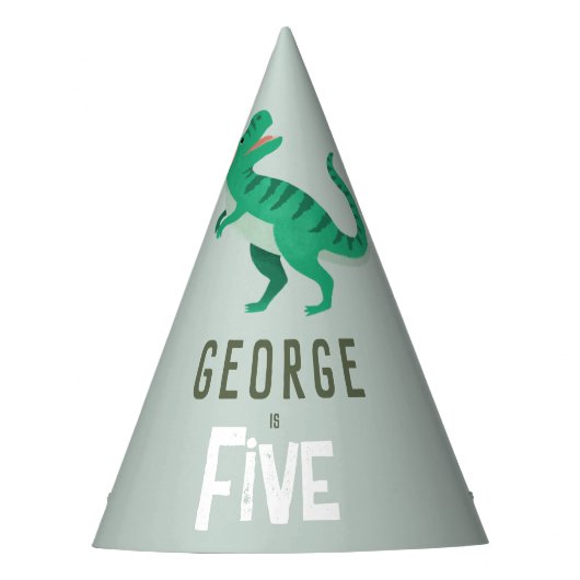 Boys Jungle Dinosaur T-Rex Kids Birthday Partyhütchen (Vorderseite)