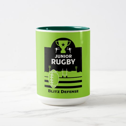 Boys Junior Rugby Players Zweifarbige Tasse (Mittel)