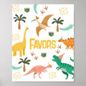 Boys Jurassic Dinosaur Party Favor Sign Poster (Vorne)