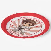 Boy's Karate Martial Arts Birthday Party Pappteller (Schrägansicht)