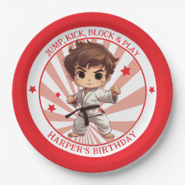 Boy's Karate Martial Arts Birthday Party Pappteller