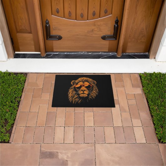 Boys Kids Funny Lion Animal Fußmatte (Außenbereich)
