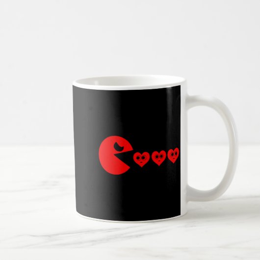 Boys Kids Valentines Day Hearts Eating Funny Gamer Kaffeetasse (Rechts)