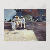 Boys Kitten Winslow Homer Postkarte (Vorderseite)