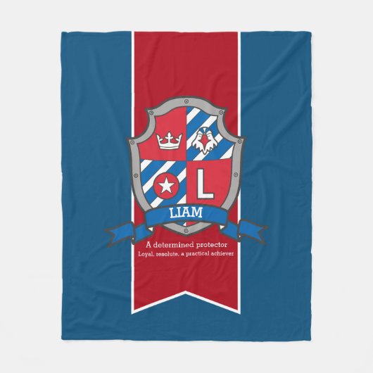 Boys Letter L Liam Name bedeutet blaue Decke (Vorderseite)