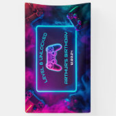 Boys Level Unlocks Birthday Party Banner (Vertikal)