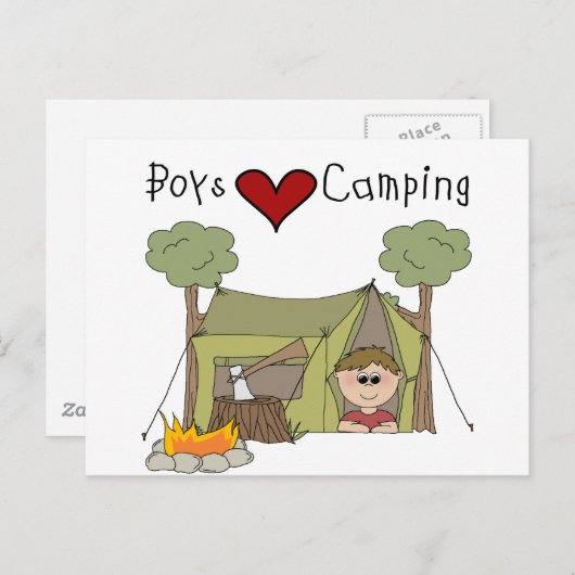 Boys Liebe Camping Postkarte (Vorne/Hinten)