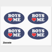 BOYS LIEBE MIR OVALER AUFKLEBER (Blatt)