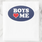 BOYS LIEBE MIR OVALER AUFKLEBER (Tasche)