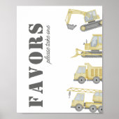 Boys-Lieblingszeichen für Baufahrzeuge Poster (Vorne)