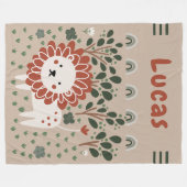 Boys Lion Safari Pastel Jungle Kleinkind Fleecedecke (Vorderseite (Horizontal))