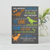 Boy's Little Dinosaurier Kindergeburtstag Einladun Einladung (Stehend Vorderseite)