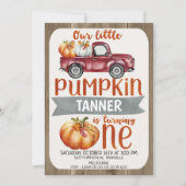 Boys Little Pumpkin 1. Geburtstag Einladung (Vorderseite)