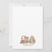 Boys Little Pumpkin Train Baby Dusche Einladung (Rückseite)