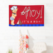 Boys Little Sailor Nautical Baby Dusche Banner (Insitu)