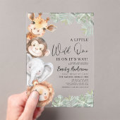 Boys Little Wild One Safari Animals Kinderdusche Acryleinladungen (Insitu (Handheld))