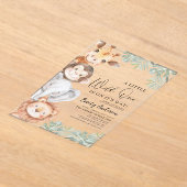 Boys Little Wild One Safari Animals Kinderdusche Acryleinladungen (Ablage )