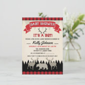 Boys Lumberjack Babydusche Einladung (Stehend Vorderseite)