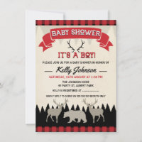 Boys Lumberjack Babydusche Einladung