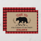Boys Lumberjack Geburtstag Vielen Dank, dass Sie e Dankeskarte (Vorne/Hinten)
