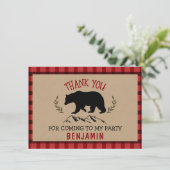 Boys Lumberjack Geburtstag Vielen Dank, dass Sie e Dankeskarte (Stehend Vorderseite)