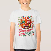 Boys' Magical Gingerbread Christmas Candy Cookie  Tri-Blend Shirt (Vorderseite)