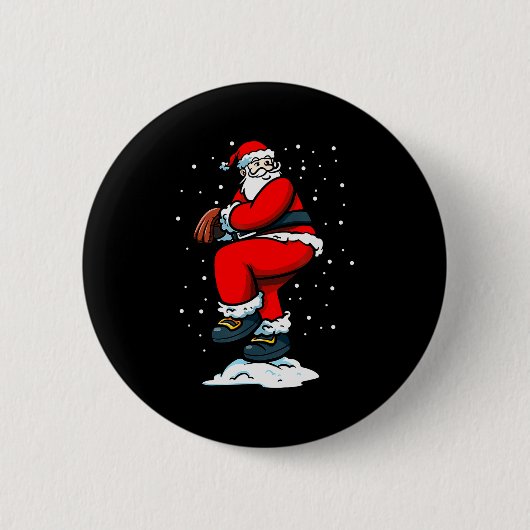 Boys Men Xmas Tcher Santa Claus Christmas Baseball Button (Vorderseite)