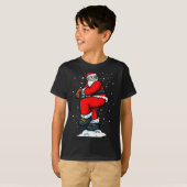 Boys Men Xmas Tcher Santa Claus Christmas Baseball T-Shirt (Vorne ganz)