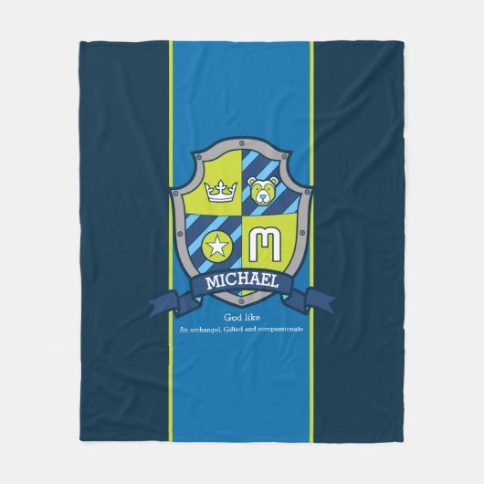 Boys Michael oder Buchstabe M Name bedeutet blau g Fleecedecke (Vorderseite)