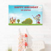 Boys Mittelalterlicher Ritterdrache Geburtstagspar Banner (Insitu)