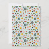 Boys Modern Blue Monster Alien Kindergeburtstag Einladung (Rückseite)