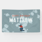 Boys Modern Blue Paintball Party Kindergeburtstag Banner (Horizontal)