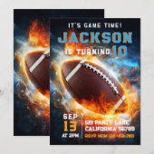 Boys Modern Blue Sports Kids Birthday Einladung (Vorne/Hinten)