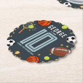 Boys Modern Blue Sports Kindergeburtstag Untersetzer (angewinkelt)