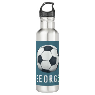 Boys Modern Blue Sporty Soccer Kinder Edelstahlflasche